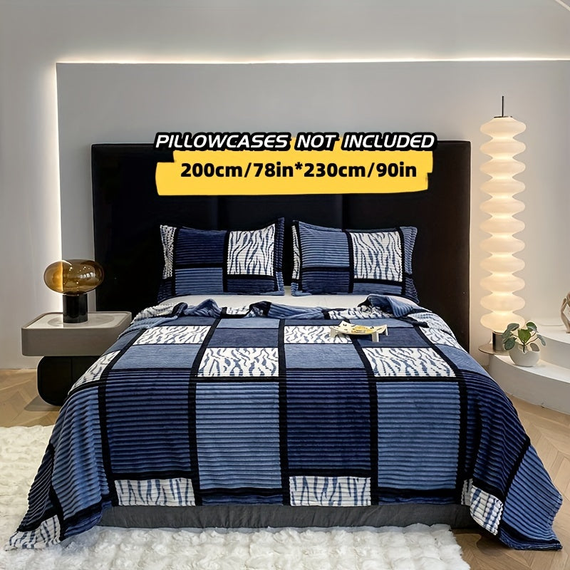 Yumshoq va qulay plush ko'rpa, plaid naqshiga ega, sayohat, divan, yotoq va uy bezatish uchun mukammal.