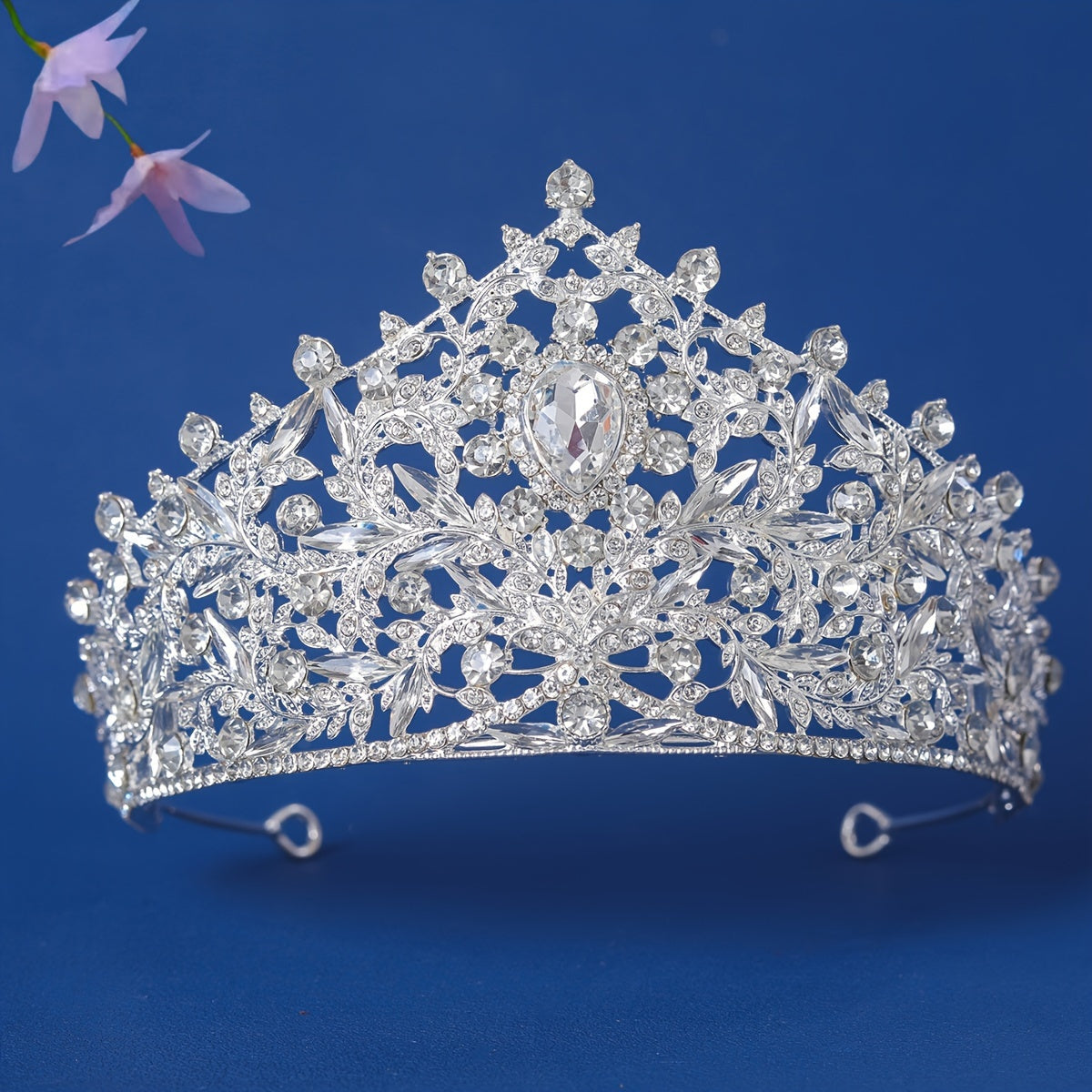 Prinsessa Bridal Tiara To'plami Rhinestone To'y Soch Aksesuarlar Zamonaviy Taxt Maxsus Tadbirlar uchun
