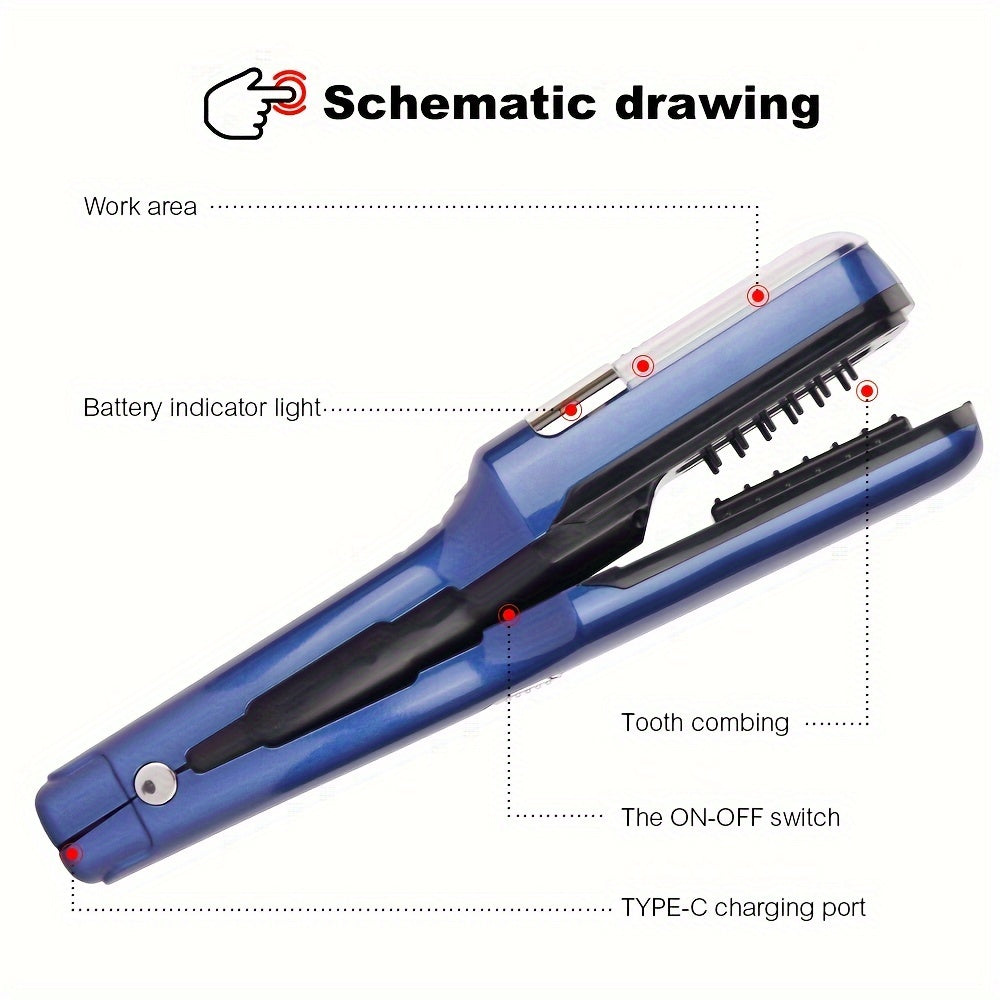 Electric Hair Trimmer with Split End Cutter Dual Blade Head USB Rechargeable Type-C Charging