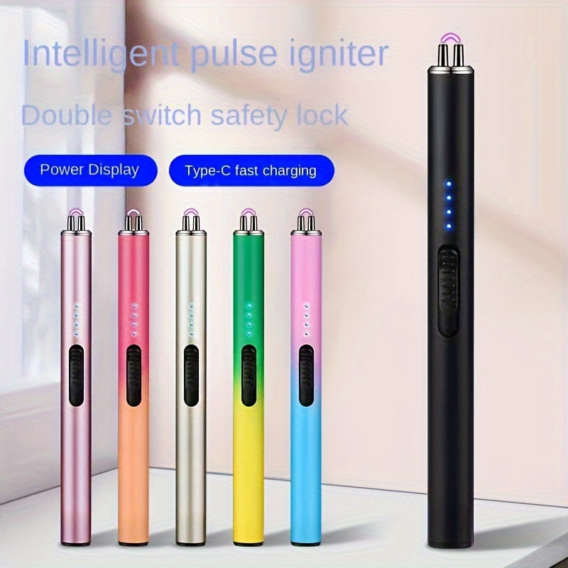 Electric Rechargeable Candle Lighter Windproof Flameless Kitchen BBQ Camping Tool