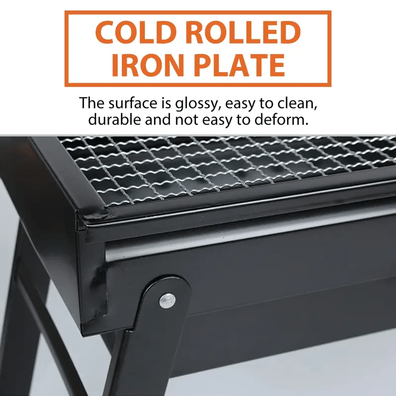 Parrilla portátil plegable de carbón para camping y barbacoa