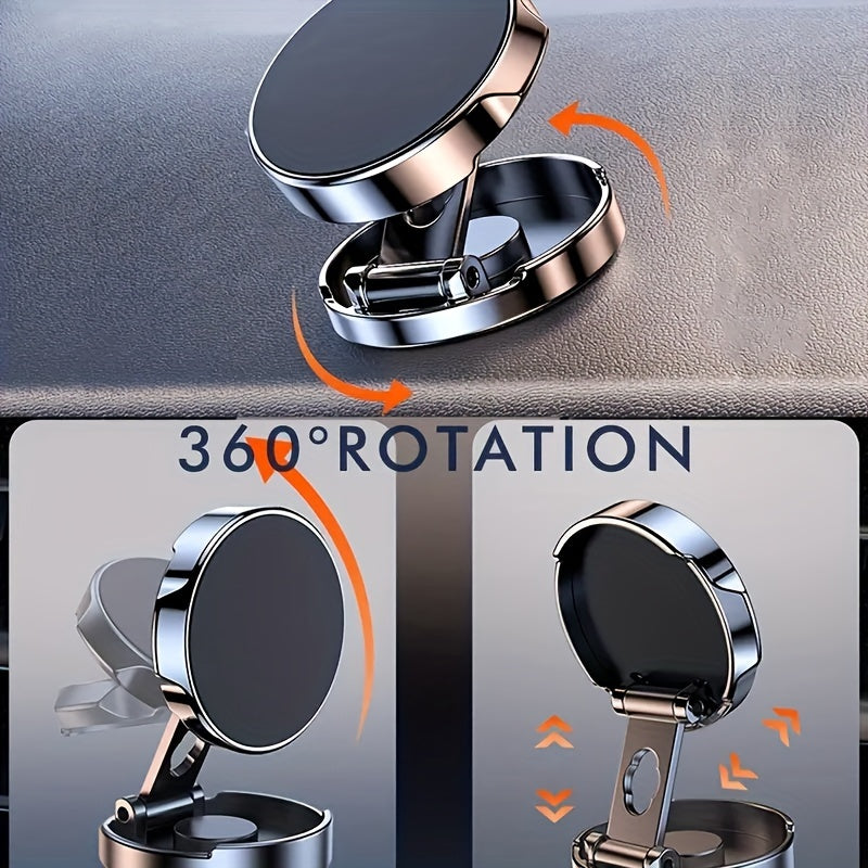 Magnit telefon uchun tutqich, avtomobil uchun o‘rnatish, zink alloy, 360° aylantirish, bukiladigan