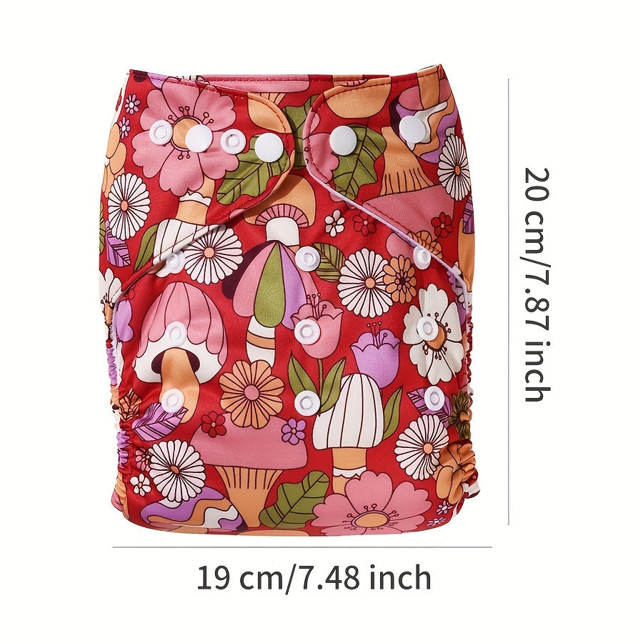 Set of 4 Washable Cloth Diapers for Kids Assorted Colors Pink Red Soft Polyester