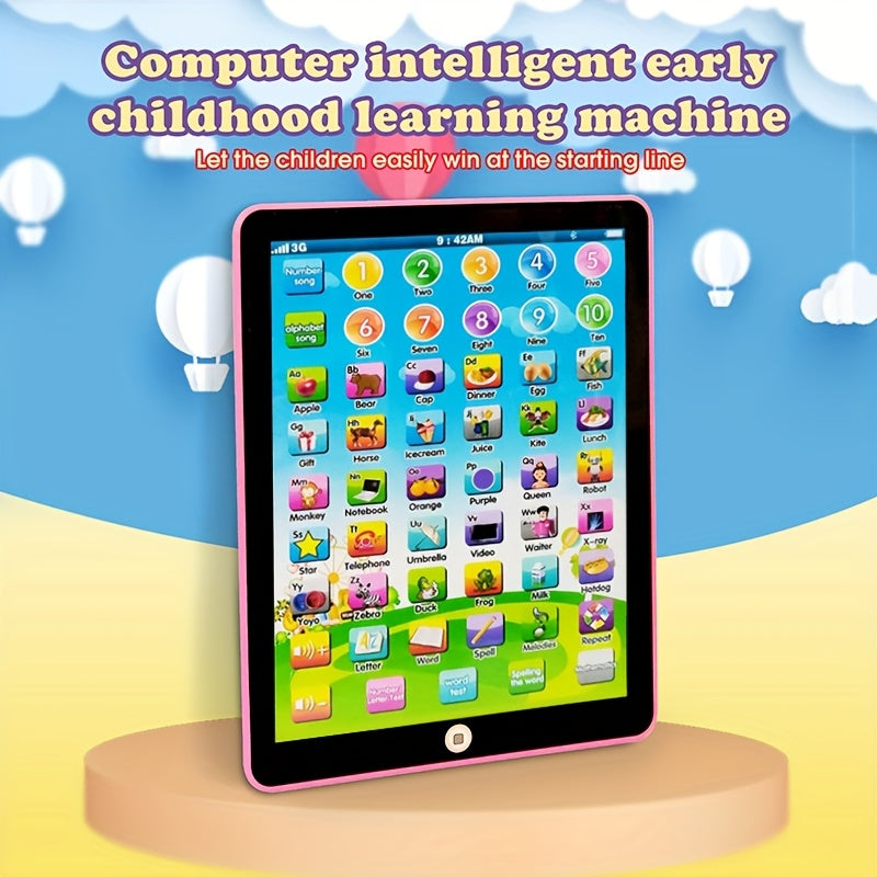 Children's Educational Tablet Toy for Learning Music Numbers Spelling Words Alphabets Blue Pink