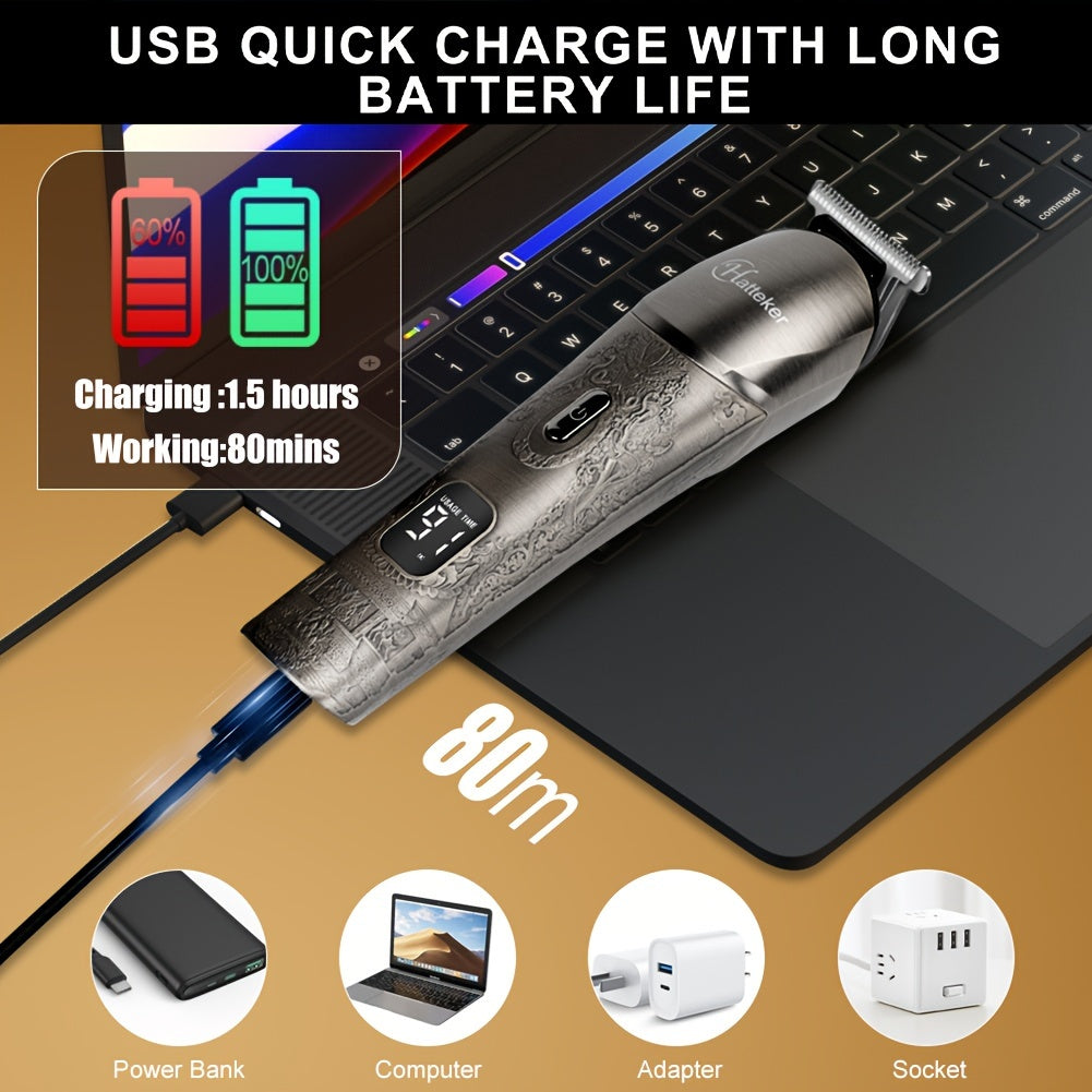 Мужской набор для ухода за собой 6-в-1, беспроводной, перезаряжаемый через USB, для всех потребностей в уходе