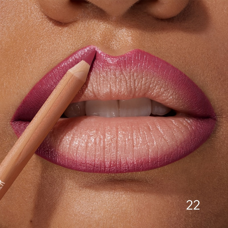 Lápiz delineador de labios mate para mujer, 12 colores, de larga duración, a prueba de manchas