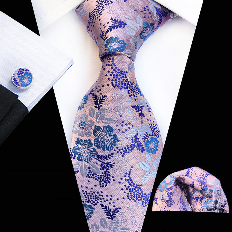 Men's Plum Paisley Three Piece Suit with Tie Cufflinks and Pocket Square