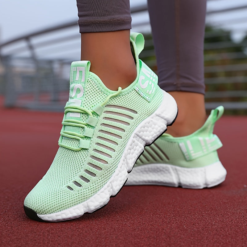 Ayollar uchun nafas oladigan knit platform sportkenglari, kundalik bog‘lamali tashqi poyabzal, kattaroq o‘lcham