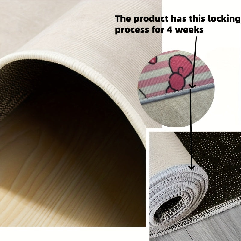 Soft Plush Hello Kitty Rug Non-Slip Polyester Bedroom Living Room Decor