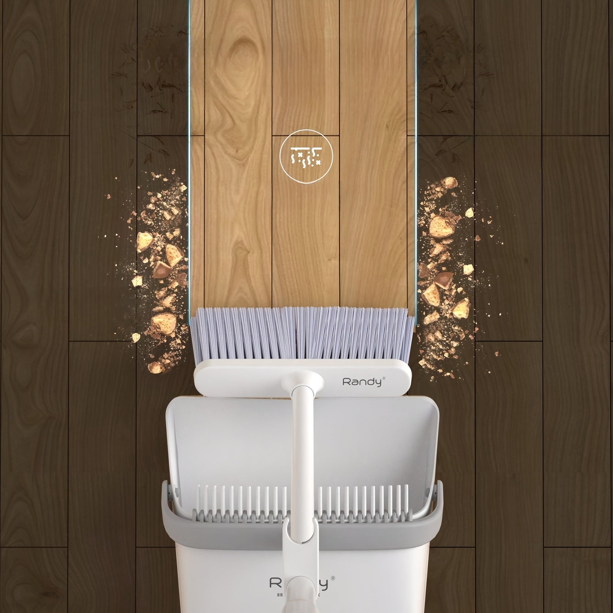 Conjunto de escoba y recogedor con mango largo para limpiar pelo de mascotas, hogar y oficina