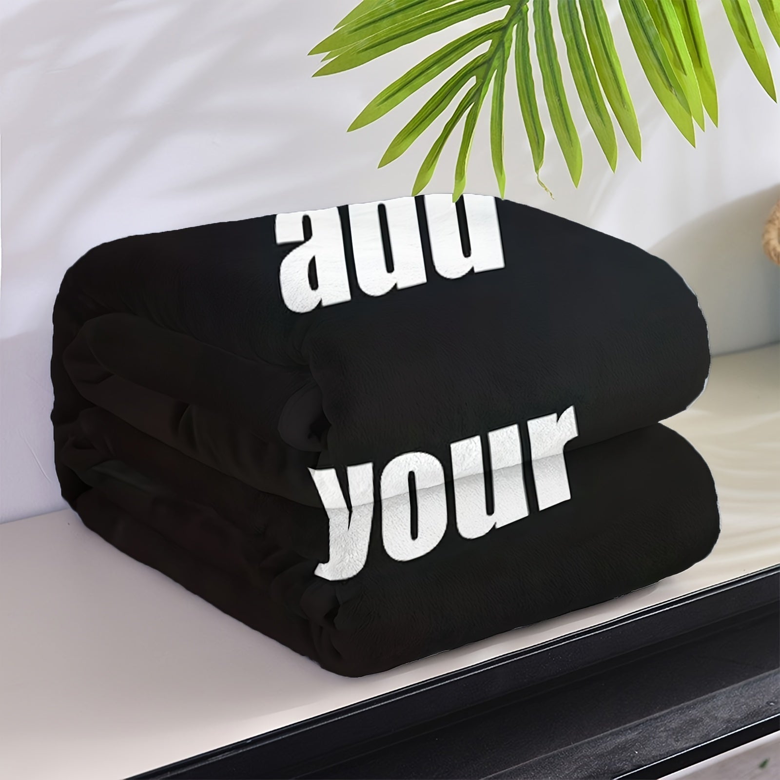 Polyester Knit Bed Blanket with Digital Print All-Season Flannel Texture Personalized for Relaxing or Cooling