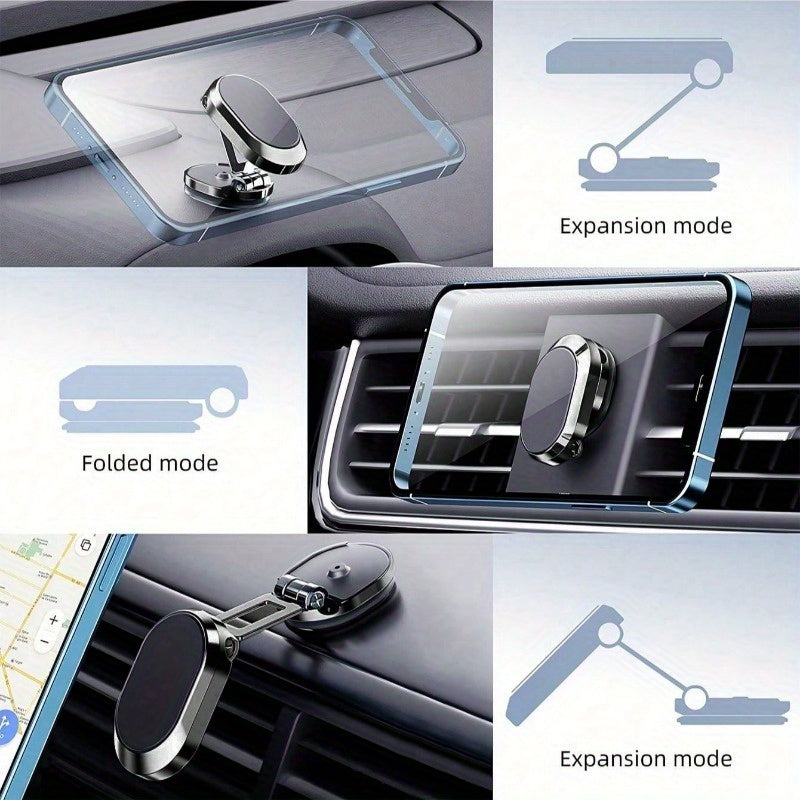 Universal Magnetic Car Phone Holder 360° Rotation Zinc Alloy Dashboard