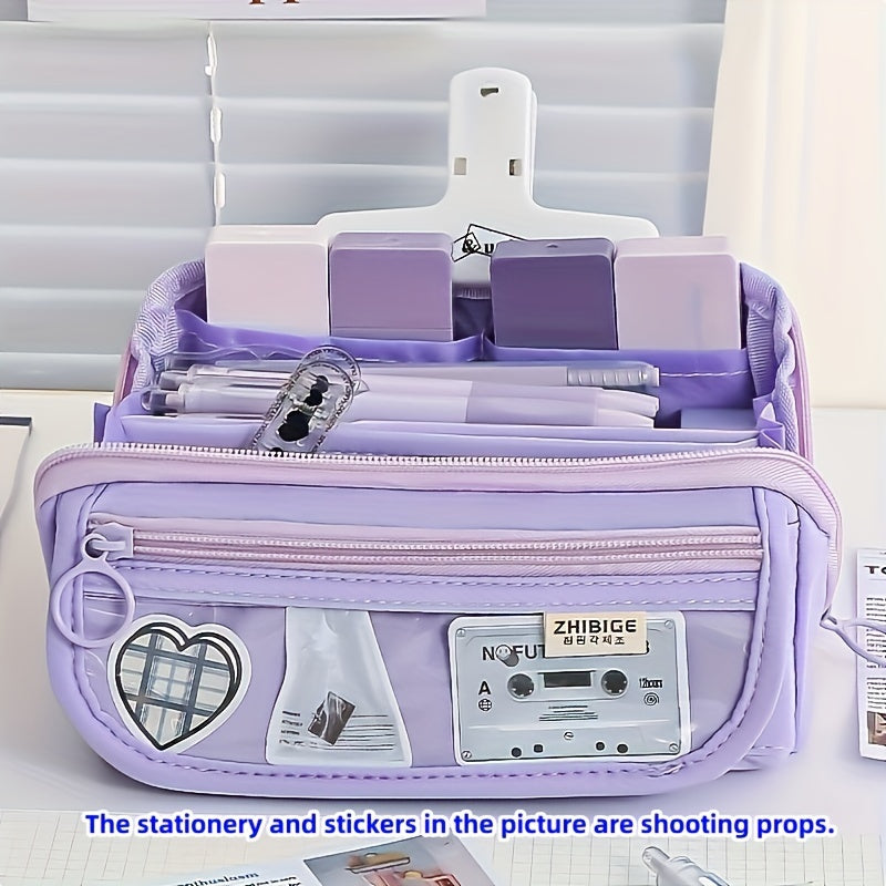 Large Capacity Stationery Bag for Students Washable Pencil Case for High School and College