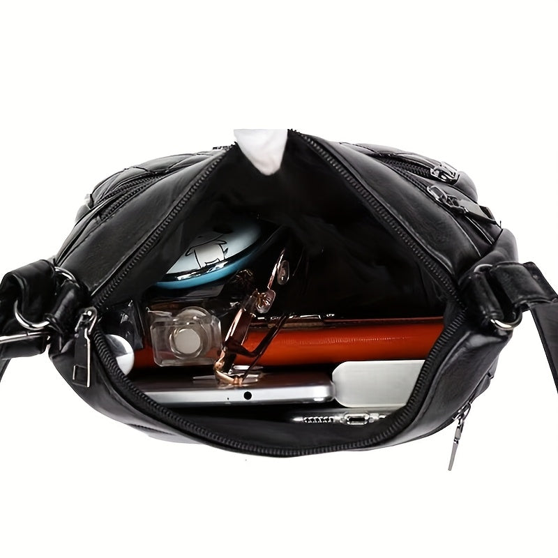 Women's Black Casual Crossbody Bag with Adjustable Strap Small Durable for Going Out