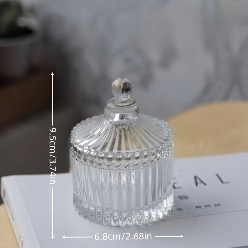 Retro shisha zargarlik buyumlarini saqlash bankasi, qopqog' bilan, aksessuarlarni tartibga solish uchun