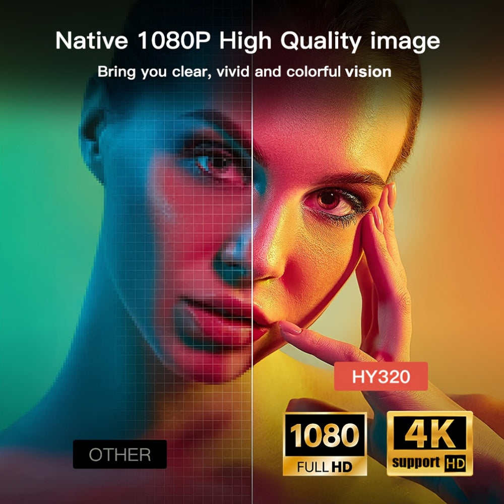 Портативный мини-проектор HD 1080p 400 люменов 4K WiFi автоматическая коррекция трапеции