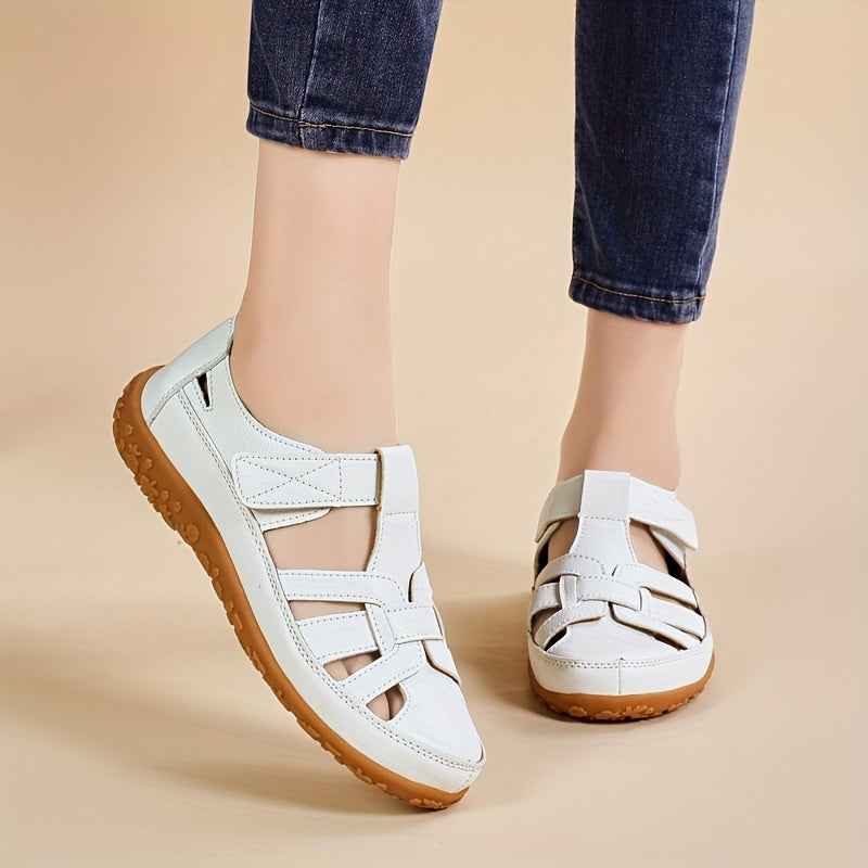 Women's Casual Flat Sandals with Adjustable Straps and TPR Sole