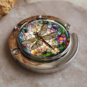 Portable Handbag Hook for Tables with Dragonfly Design Metal Bag Holder for Women