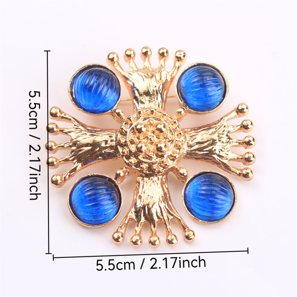 Broche de corona barroca con rhinestones, joyería elegante para conjuntos y accesorios