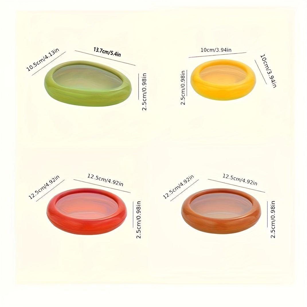 Juego de cápsulas reutilizables para conservación de alimentos con tapas de TPU elásticas para frutas y verduras