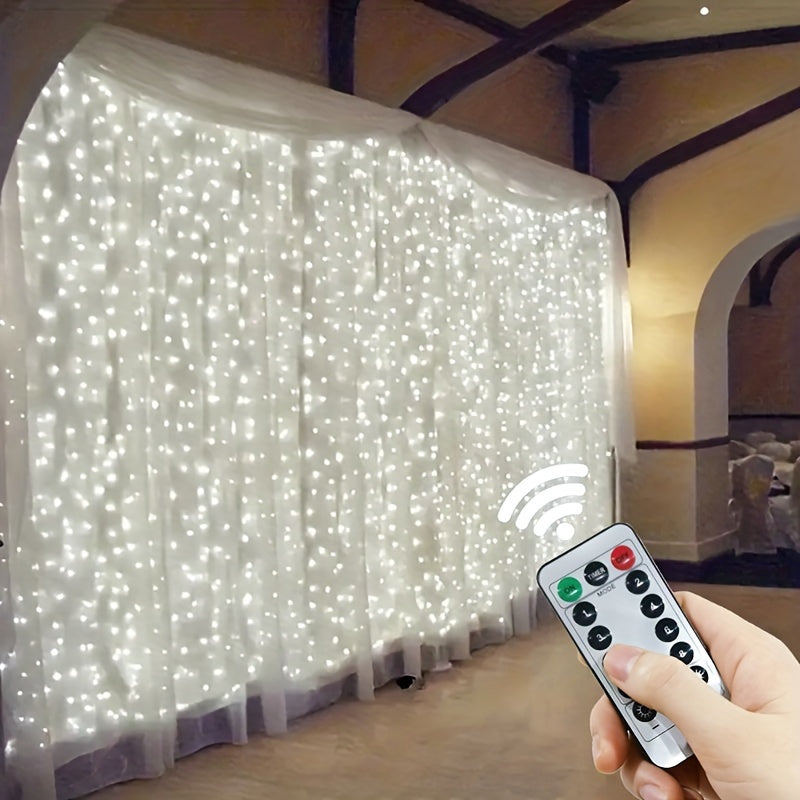 LED Curtain Lights with Remote Control for Christmas Weddings and Holidays