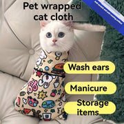 Polyester Cat Grooming Wrap for Ear Cleaning Nail Trimming Storage Organization