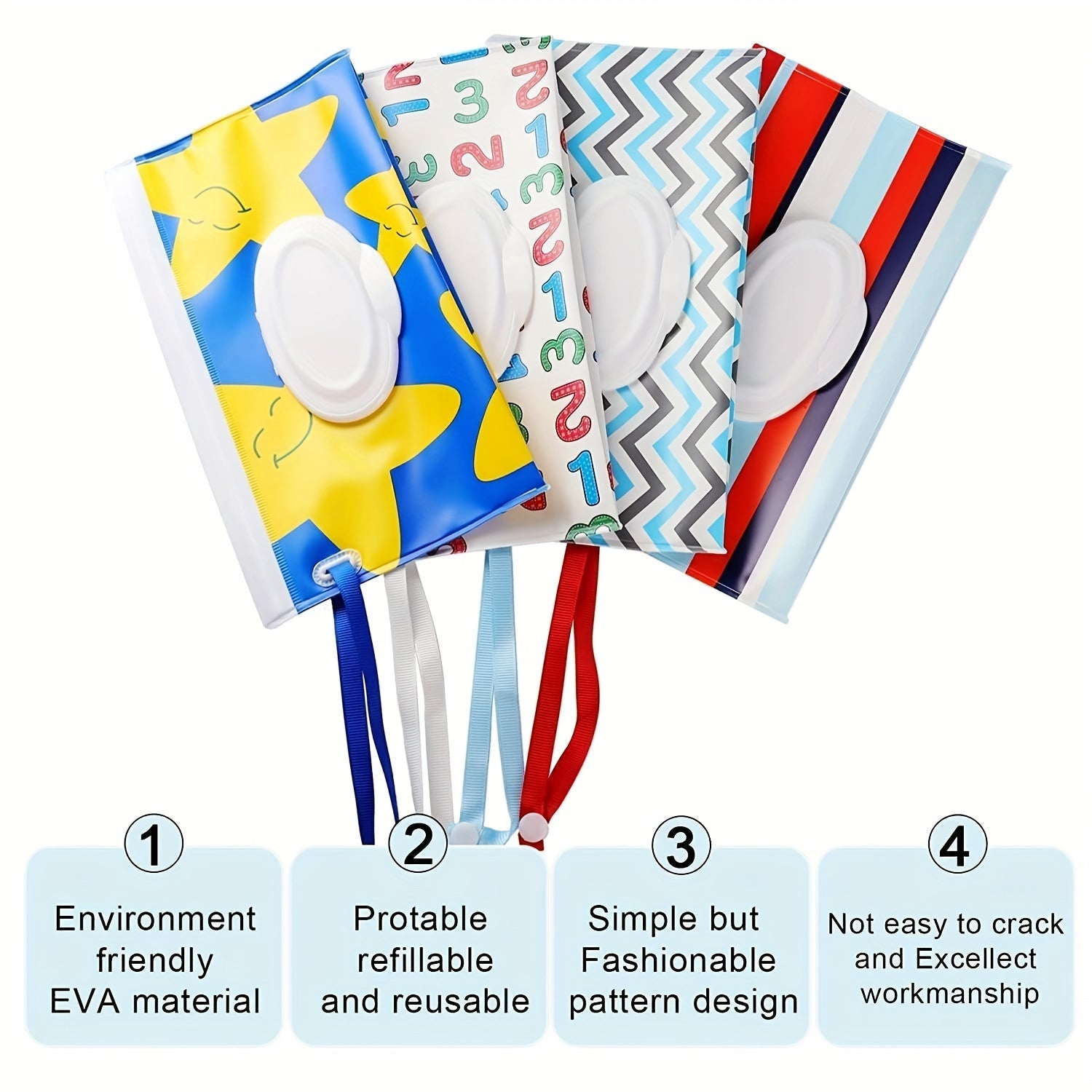 Set of 2 Reusable Wet Wipe Dispenser Containers Travel Holders for Wipes