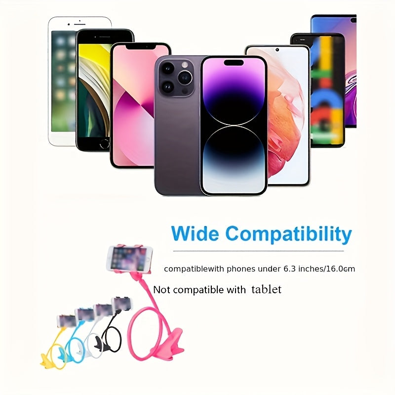 Adjustable Gooseneck Phone Holder with Claw Clip 360° Swivel Desk Wall Mount