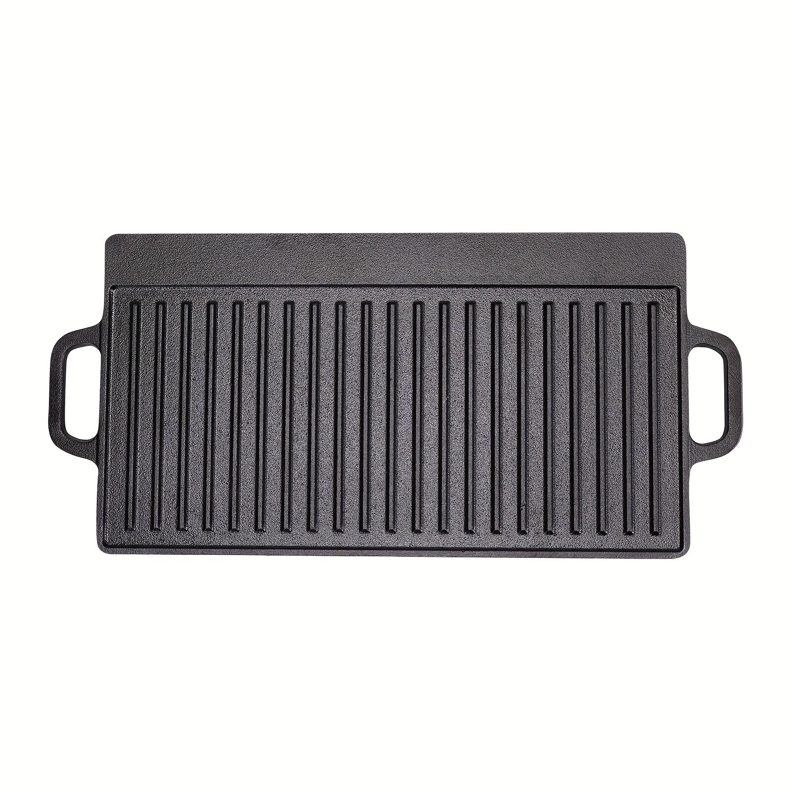 Чугунная перевертышная сковорода-гриль, 50 см, антипригарная сковорода для барбекю - многофункциональная форма для выпечки для внутренней плиты или уличного барбекю. Идеальные аксессуары для барбекю.