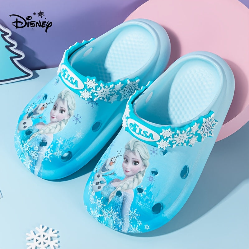 Girls' Summer Elsa Slippers with Soft Sole and Bow for Kids