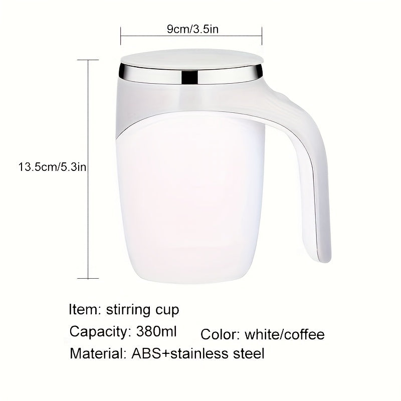 Battery Powered Magnetic Stirring Mug Plastic Travel Coffee Cup With Temperature Display