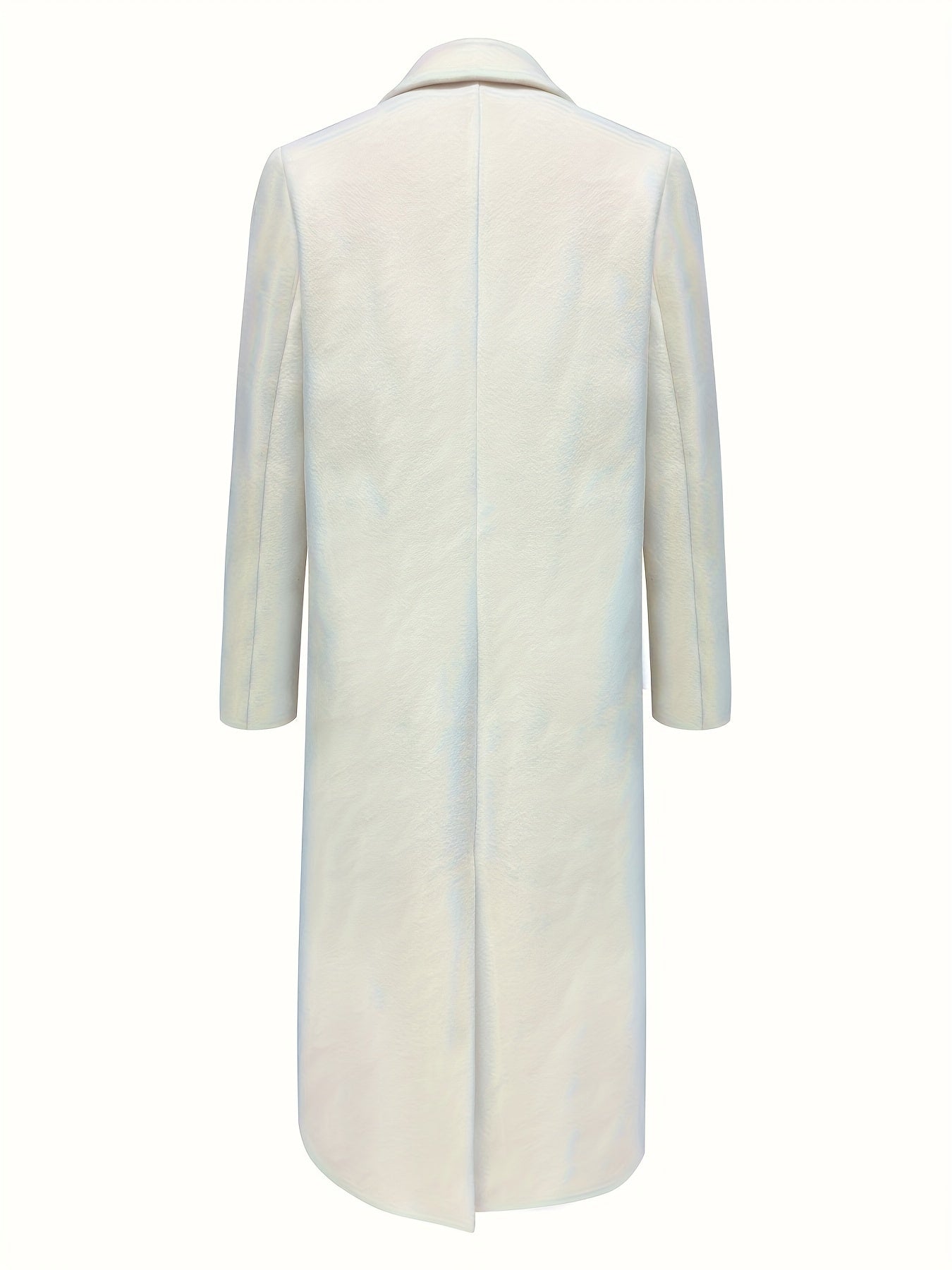 Women's Double Breasted Woven Polyester Overcoat for Fall Winter Solid Color Elegant