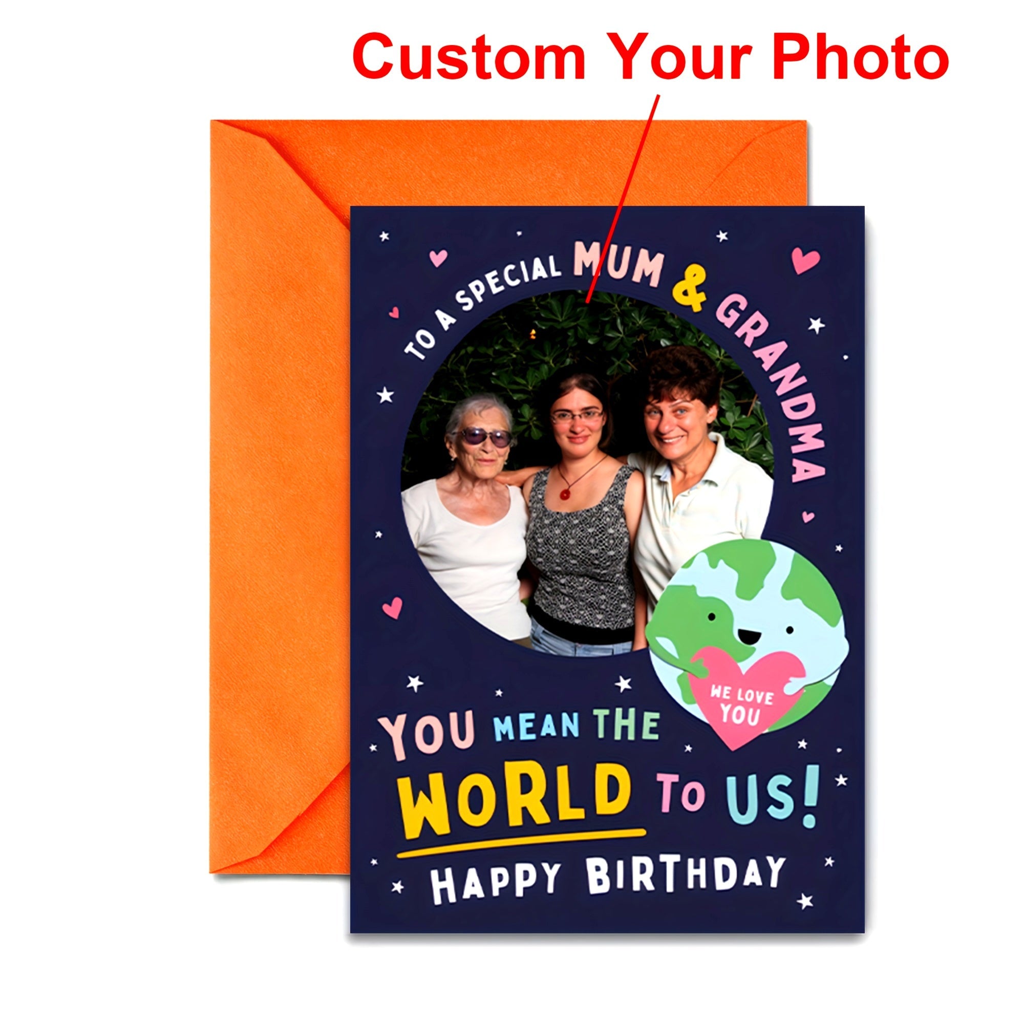 Happy Birthday Mum Thank You Card Personalized Photo Greeting Card for Mother