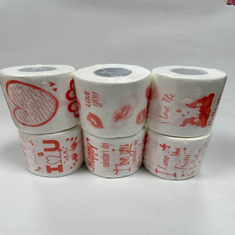 Set of 2 Whimsical Printed Toilet Paper Rolls with Birthday Wedding Valentine Themes