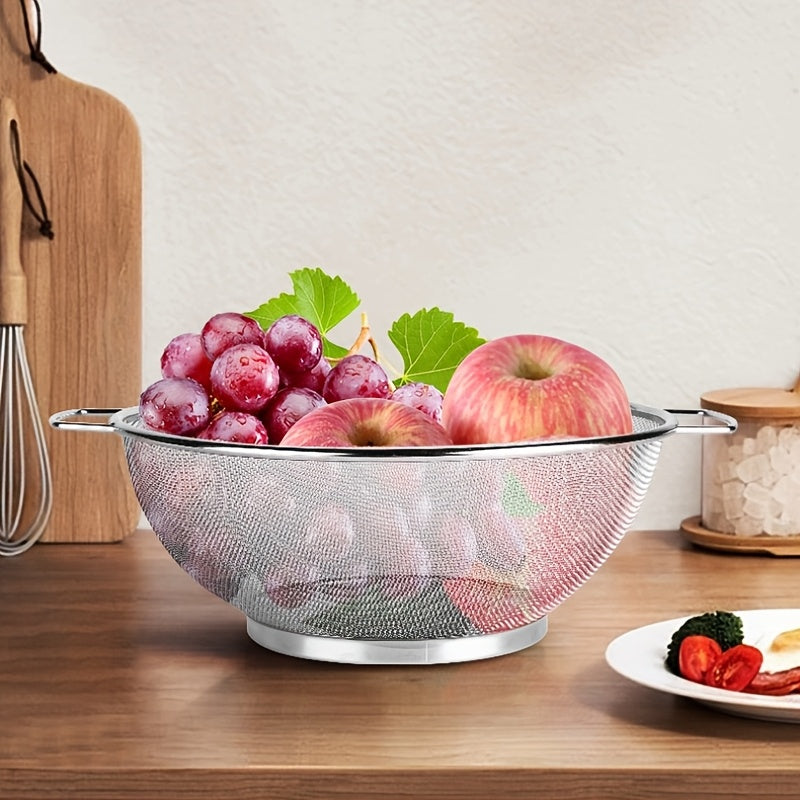 2 Stainless Steel Mesh Sieves for Pasta Vegetables Rice Fruits Durable Grip