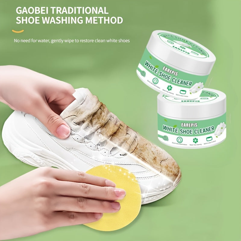 White Shoe Cleaner Paste with Plastic Brush for All Types of Shoes