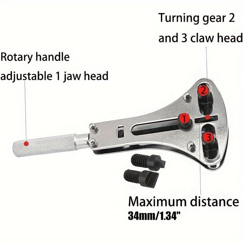 Professional Watch Repair Tool Kit with Adjustable Back Cover Opener and Screwdriver
