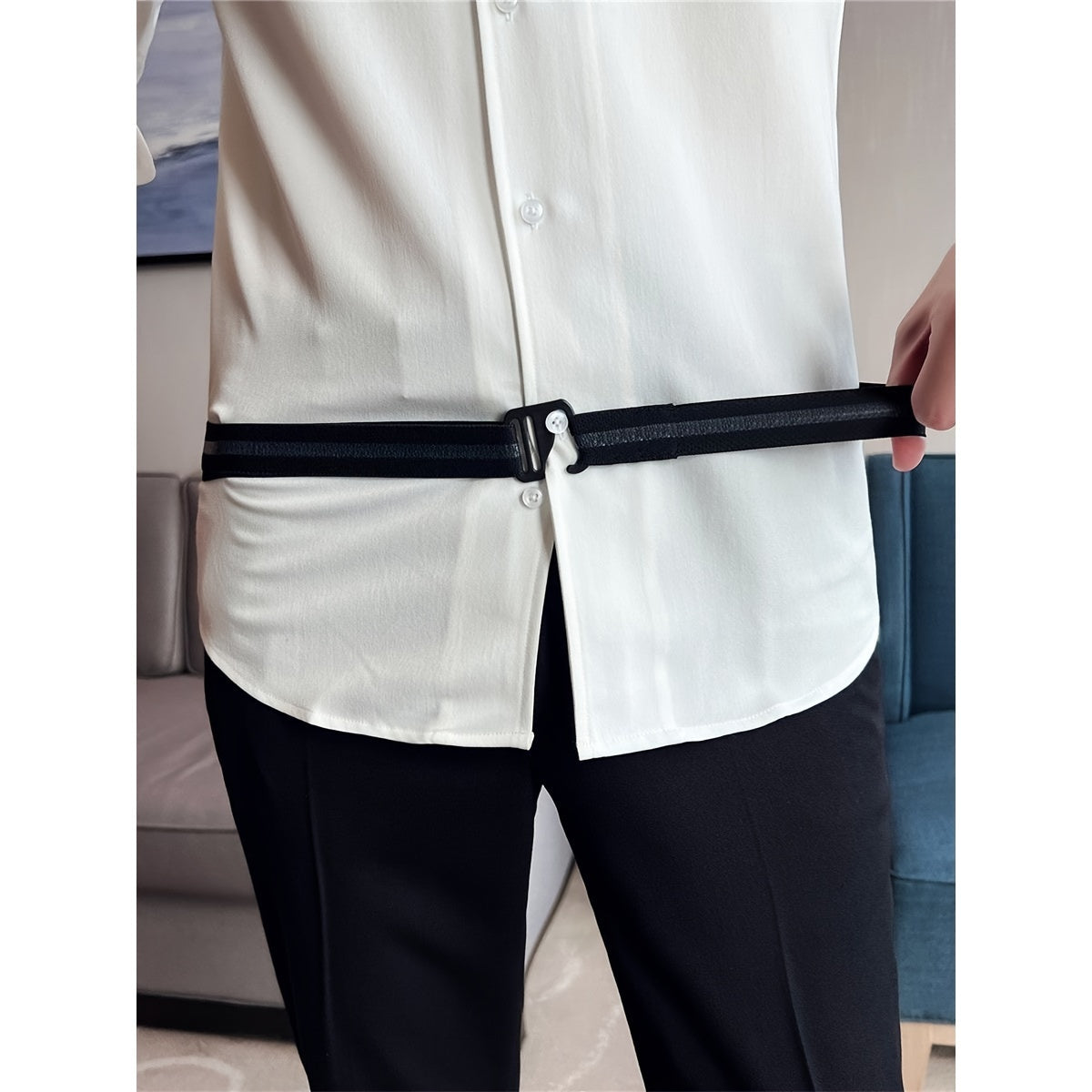 Uniseks sozlanadigan elastik ko'ylak tutqichli, sirpanmaydigan, kostyum ko'ylagi tutqichi, naylon tucking garter