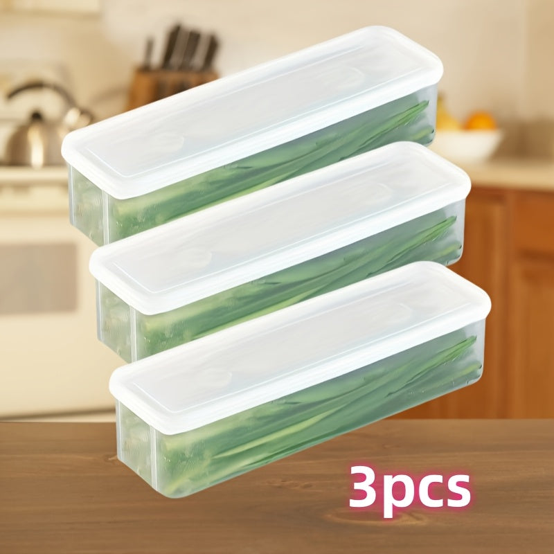 3/2 Pack Transparent Stackable Food Storage Containers for Refrigerator Plastic