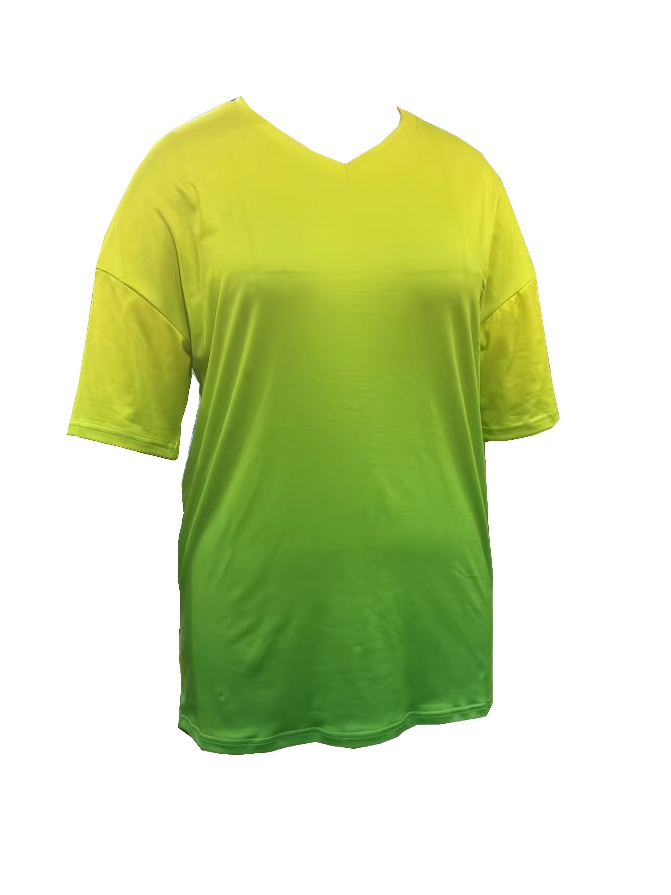 Plus Size Gradient Loose Casual T-Shirt for Women Large Fit