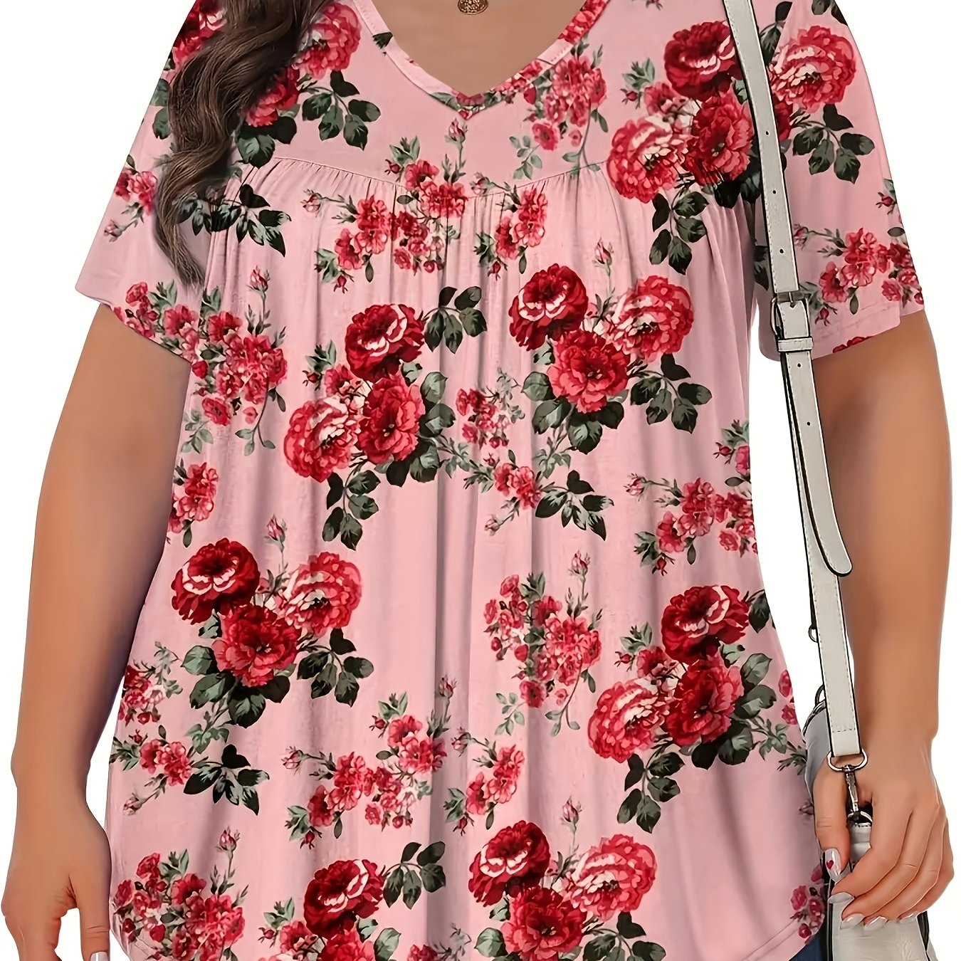 Plus Size Women Digital Print Oversized Top Loose Fit Comfortable