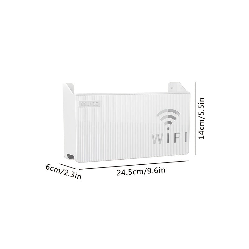 Wireless Router Wall Mount Organizer with Easy-Install Wall Mount and Utility Hooks