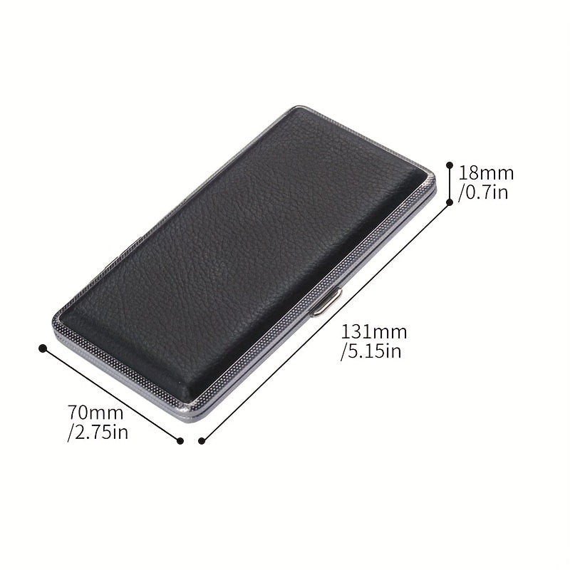 Unisex Leather Cigarette Case Holds 14 Cigarettes Extra Long PU Leather Smoking Accessory
