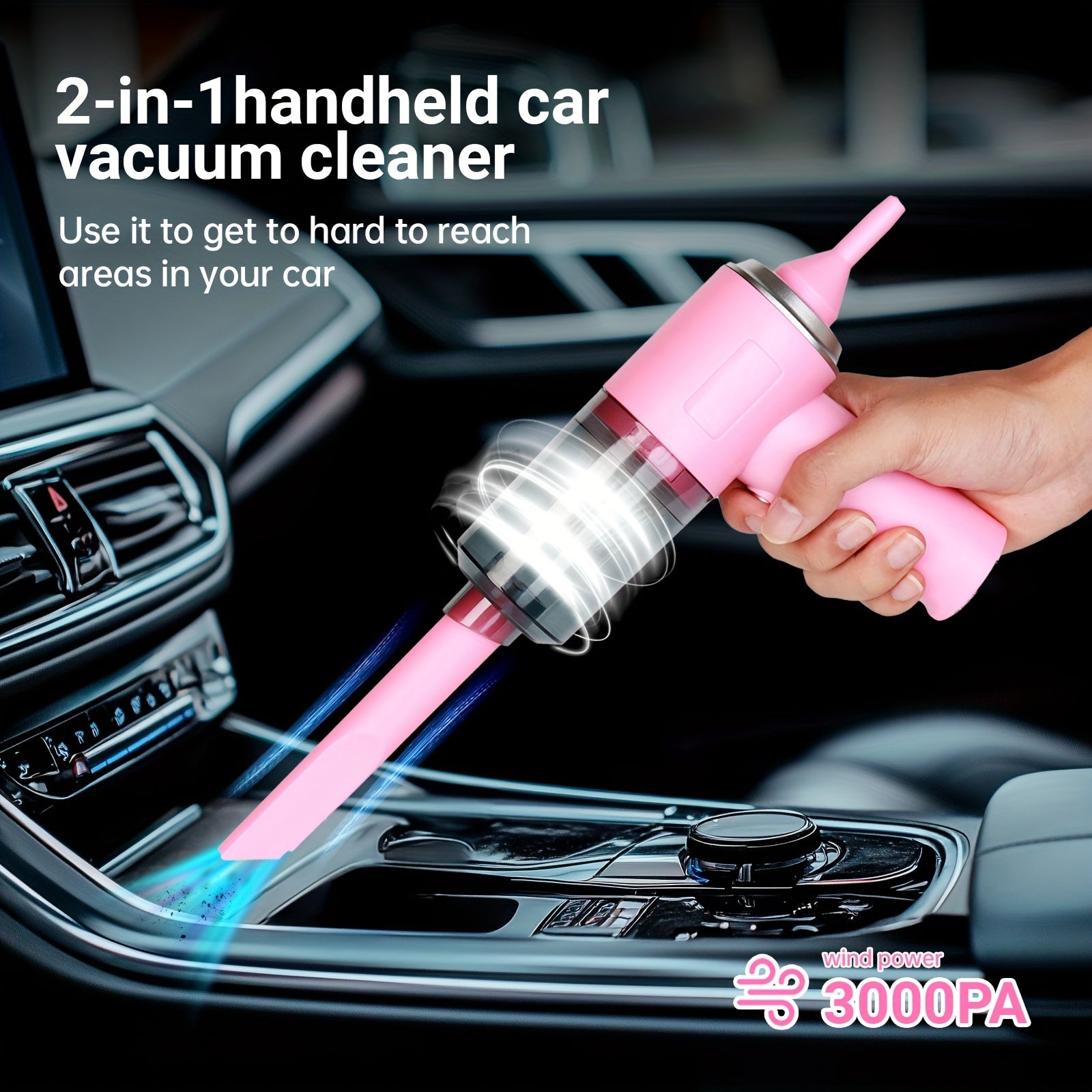 Handheld Car Vacuum Cleaner Wireless Dust Suction 1200mAh 35W Dry Wet