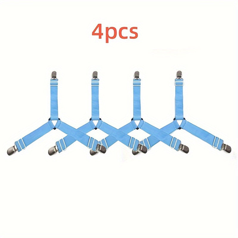 Elastic Adjustable Sheet Holder with Fastener for Wrinkle-Resistant Sheets