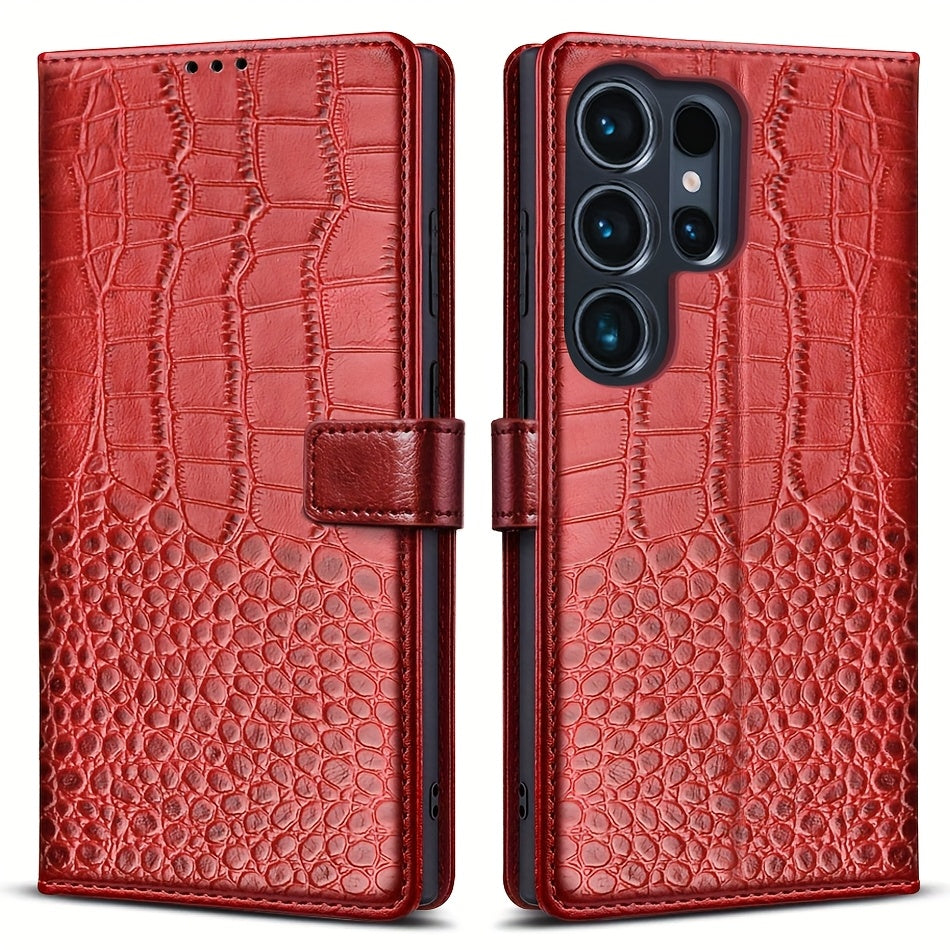 Faux Leather Wallet Case for Samsung Galaxy S25 Ultra Plus Shockproof Stand Card Holder