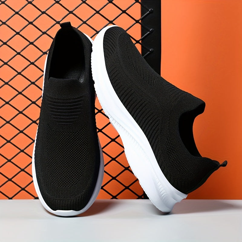 Men's Lightweight Breathable Fabric Slip-On Sneakers for Casual Walking
