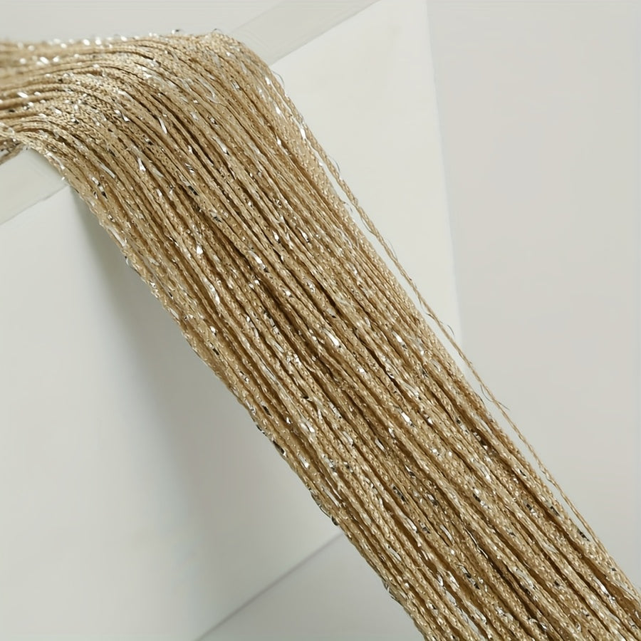 Orange and Yellow Beaded Curtain Polyester Sheer Door Hanging for Living Room Bedroom Wedding Entrance