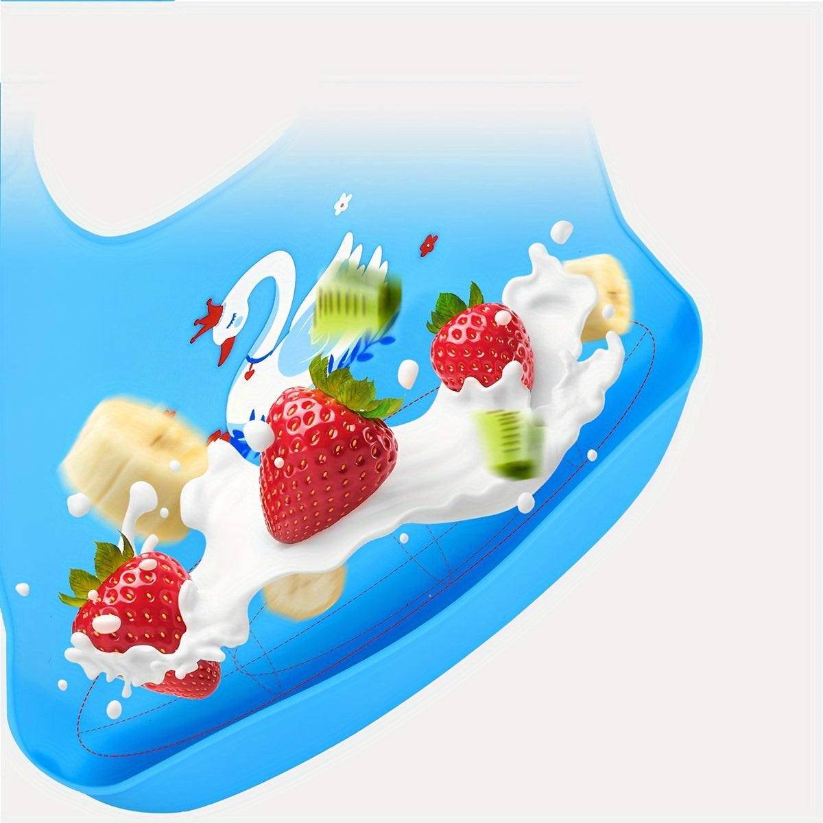 Food-Grade Silicone Feeding Bib with Food Catcher Pocket and Adjustable Happy Face Design