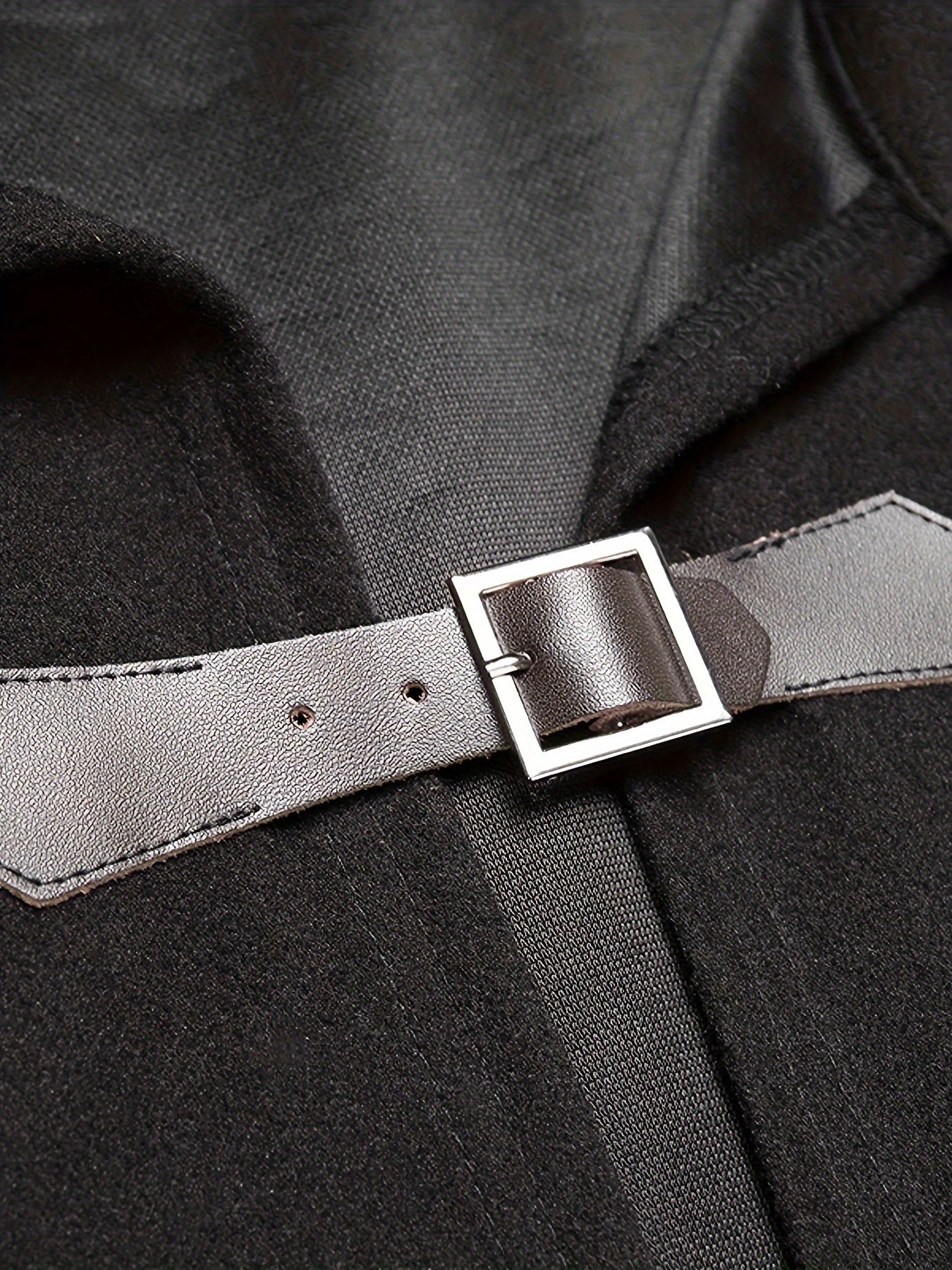 INCERUN Erkaklar uchun Tasodifiy Polyester Paltosi - Bir rangli, Yengli, Tugma tafsiloti, Keng kesimdagi trench, Bahor uchun, KATTA O'LCHAM